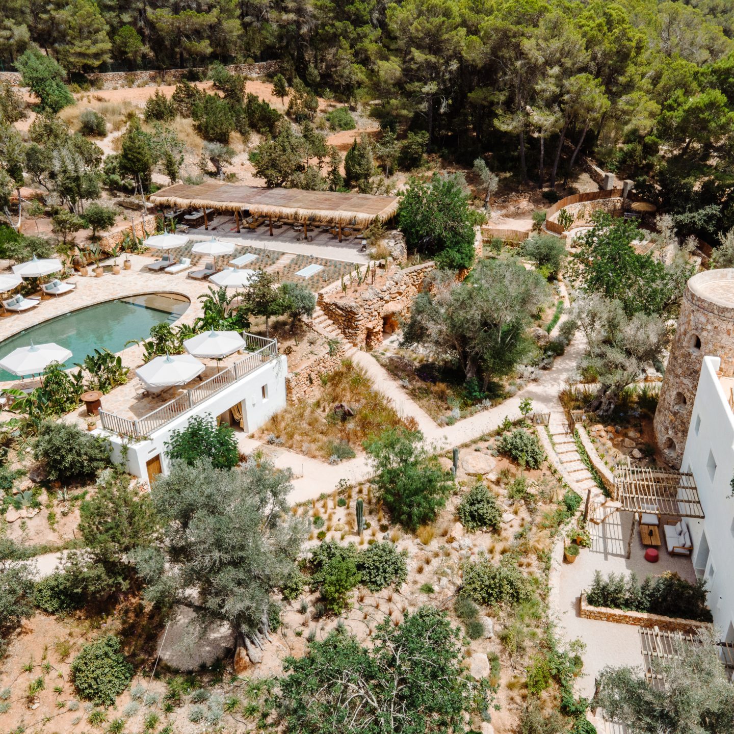 Ibiza lieu d'événement finca vue aérienne 